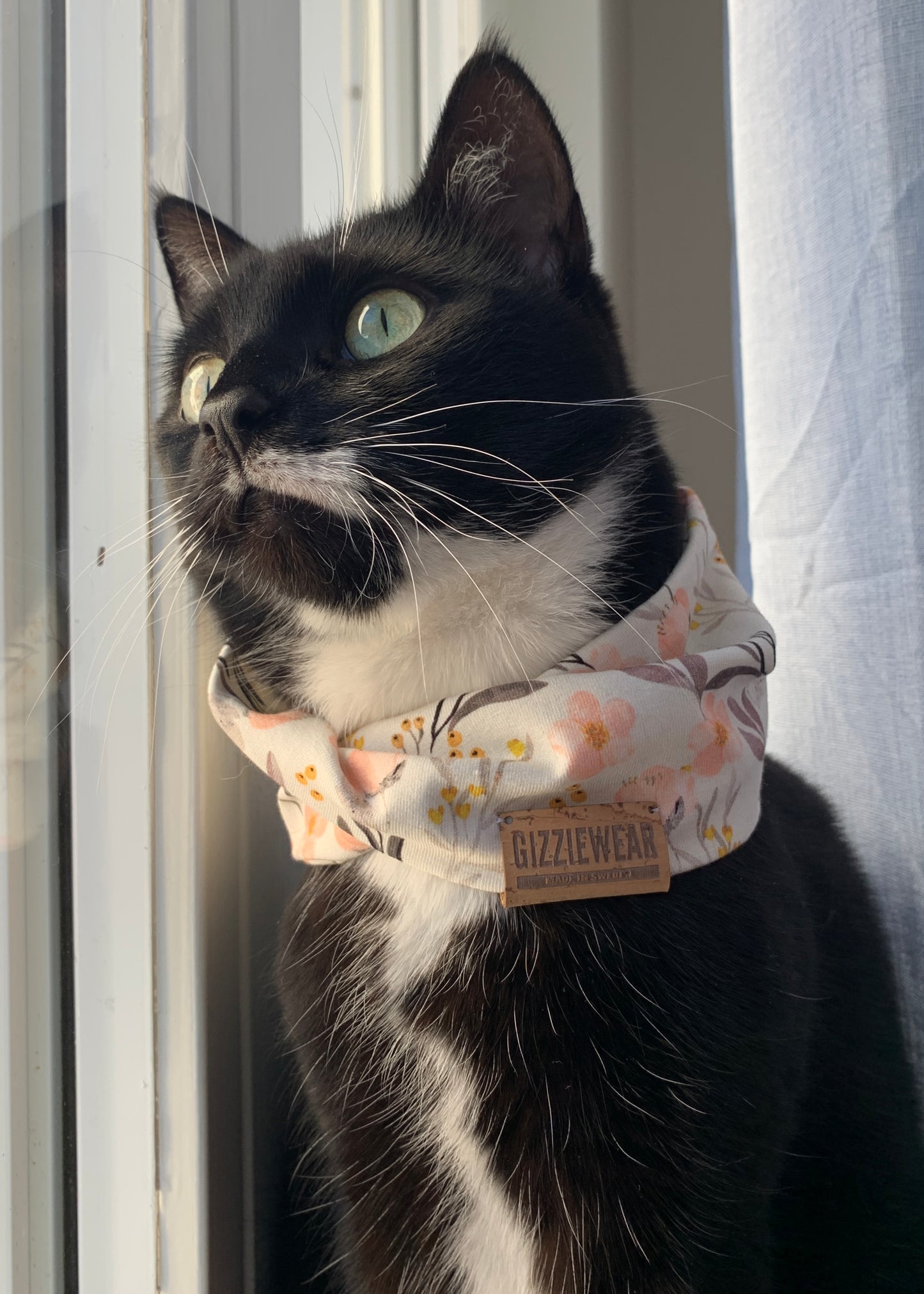 Peachy Flowers pet scarf