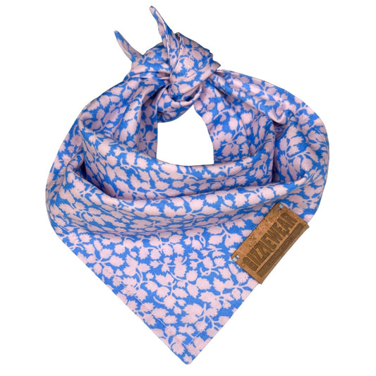 Blue Blooming pet bandana